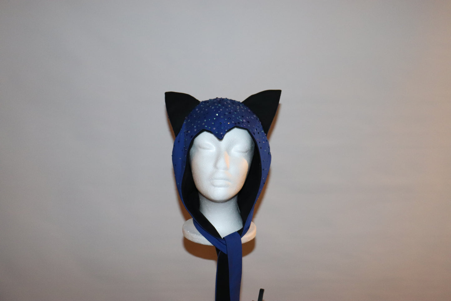 Blue and Black Bedazzled Cat Hat