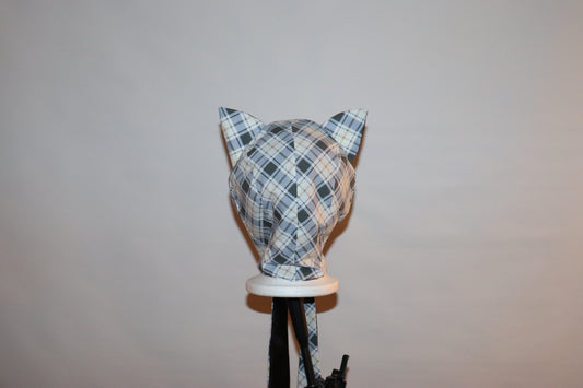 Blue and Black Plaid Cat Hat