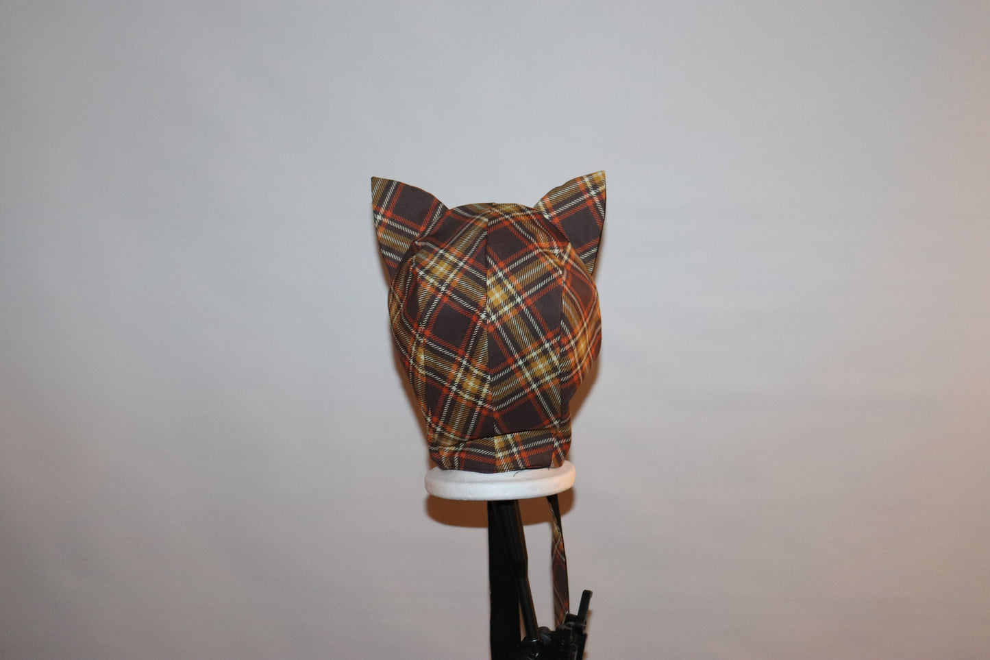 Orange and Black Plaid Cat Hat