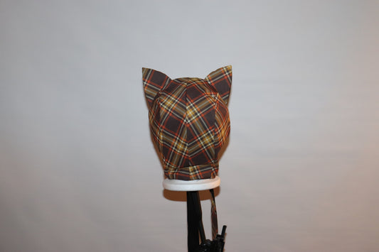 Orange and Black Plaid Cat Hat