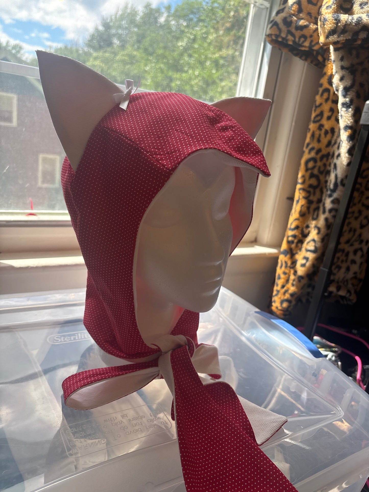Red & White Polko Dot Cat Hat
