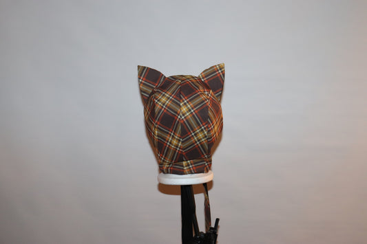 Orange and Black Plaid Cat Hat